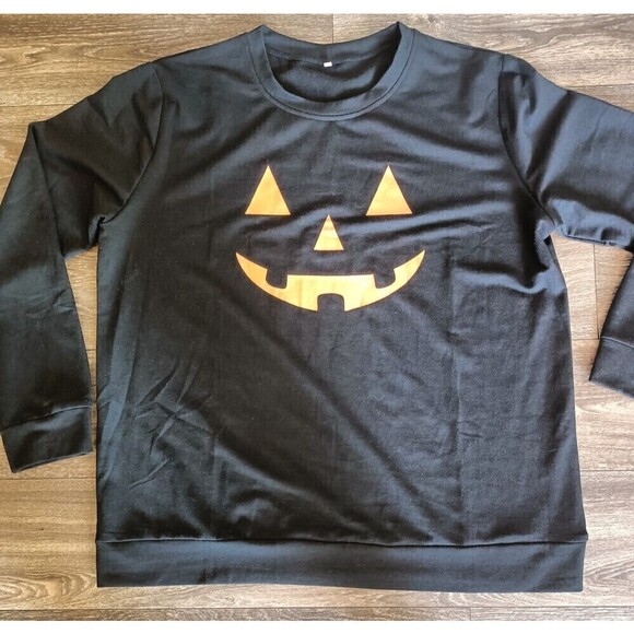 Jack O Lantern Halloween Sweatshirt Size 2X Long Sleeve Fleece Stretch NWOT - Picture 5 of 7